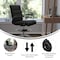 Flash Furniture Black LeatherSoft Drafting Chair with Skate Wheels GO-2286B-BK-RLB-GG - alternate 2
